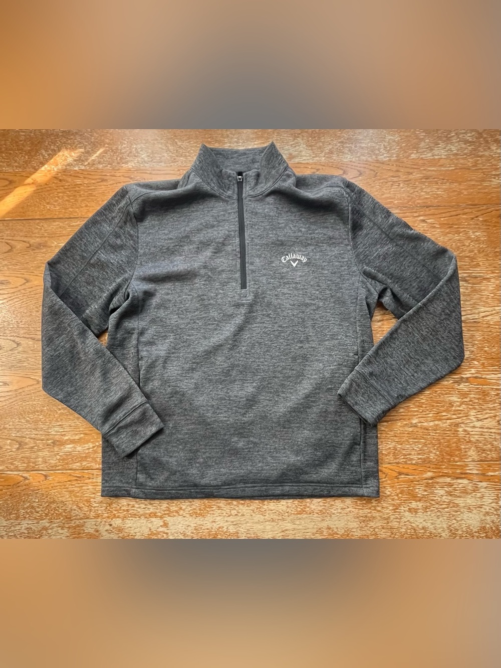 Callaway 1/4 Zip Heathered  Gray Long Sleeve Pullover Jacket Size M